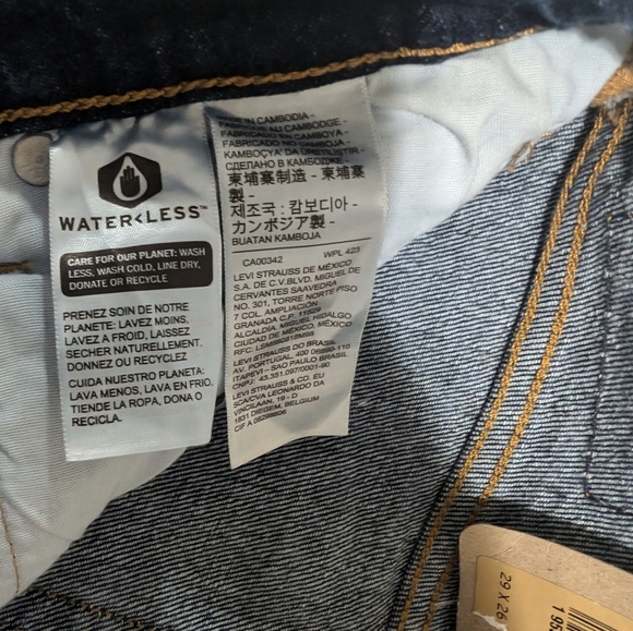 Levi's 501 Blue Ankle Cropped Jeans with Lived-In Look 29X26 - Picture 6 of 8